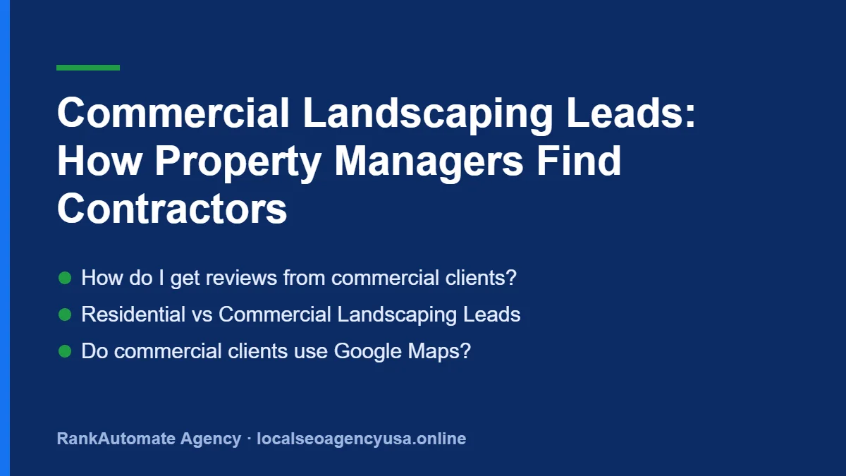 Commercial landscaping leads: How do I get reviews from commercial clients?