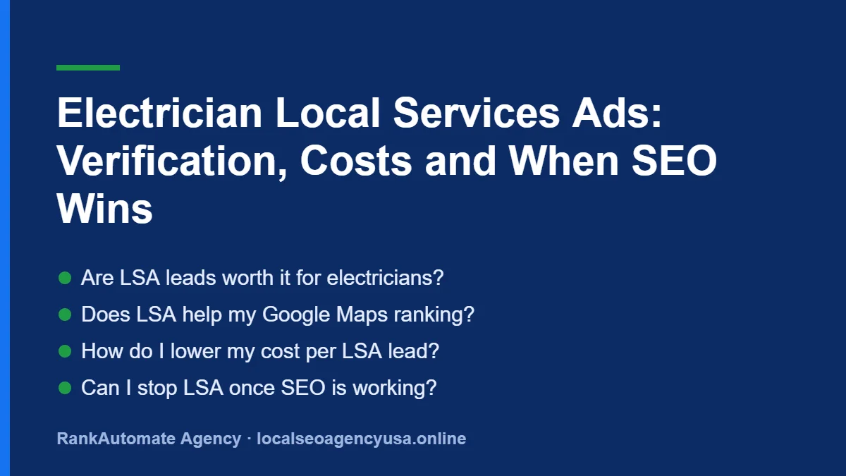 Electrician local services ads: Are LSA leads worth it for electricians?