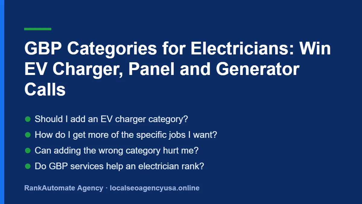 GBP categories for electricians: Should I add an EV charger category?