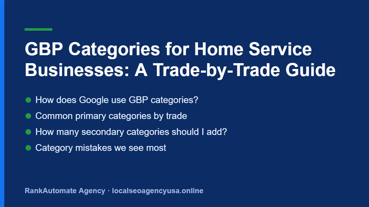GBP categories for home service businesses: How does Google use GBP categories?