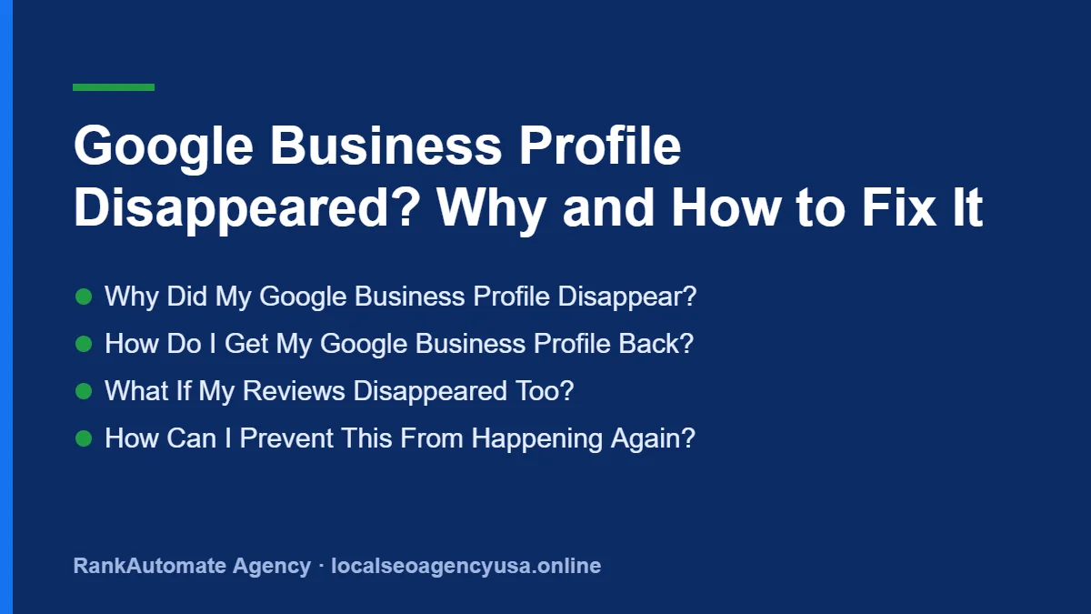 Google Business Profile disappeared: Why Did My Google Business Profile Disappear?