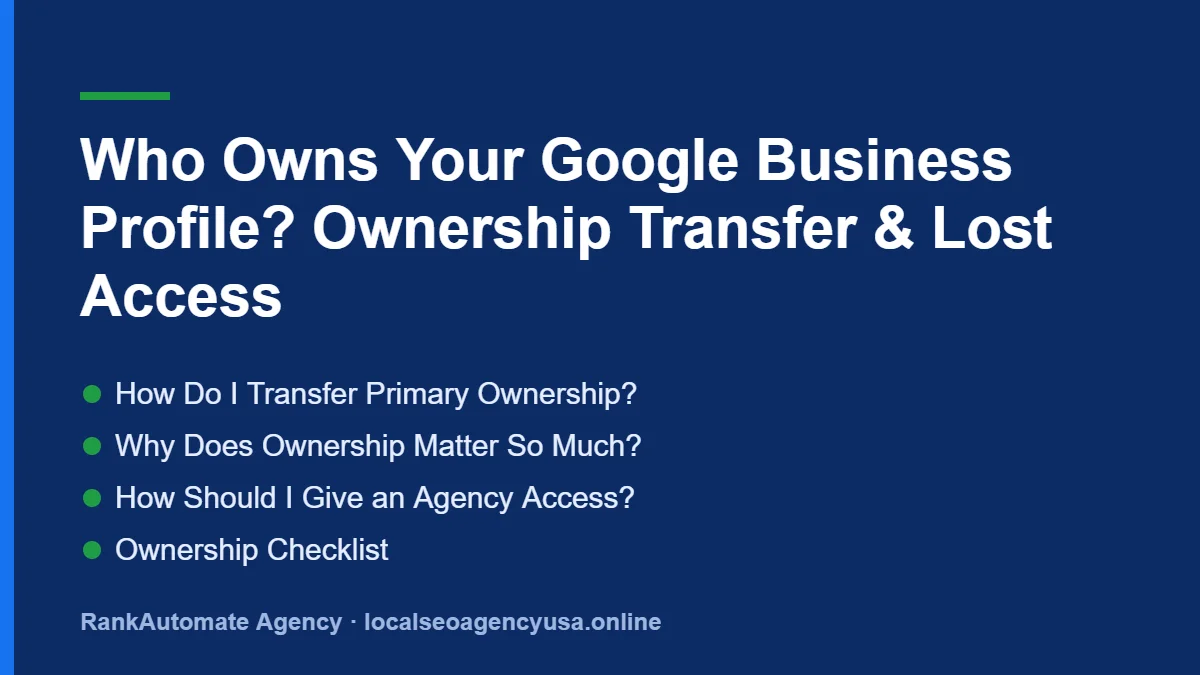 Google Business Profile ownership: How Do I Transfer Primary Ownership?