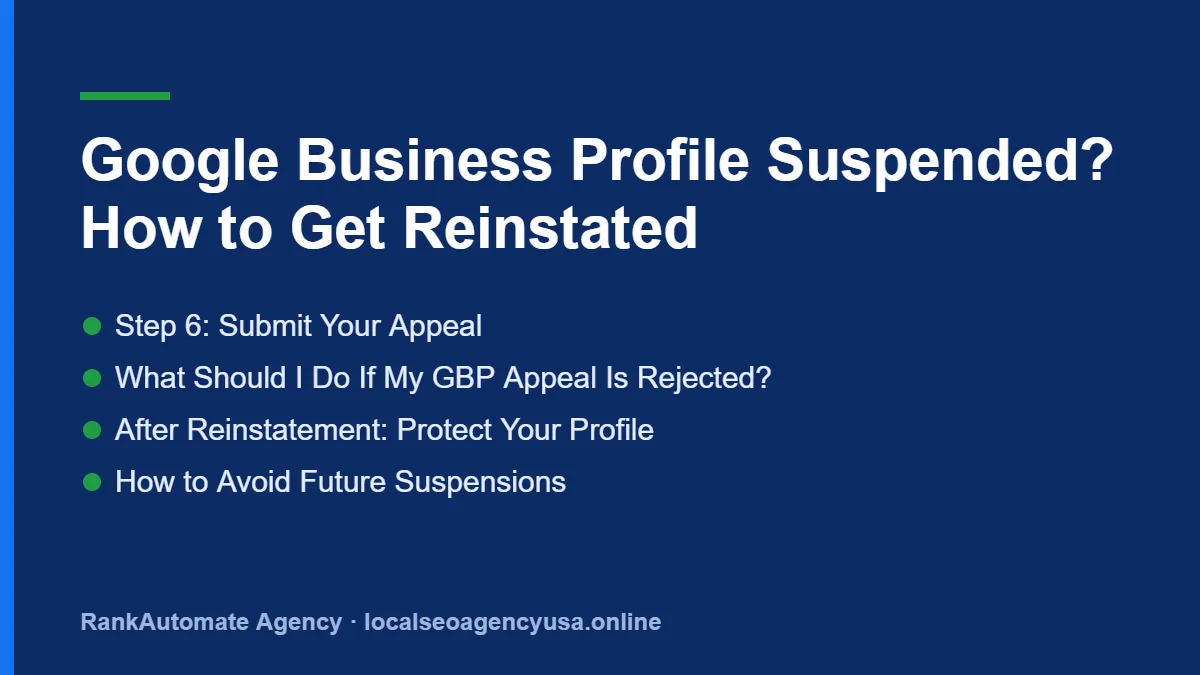 Google Business Profile suspended: Step 6: Submit Your Appeal