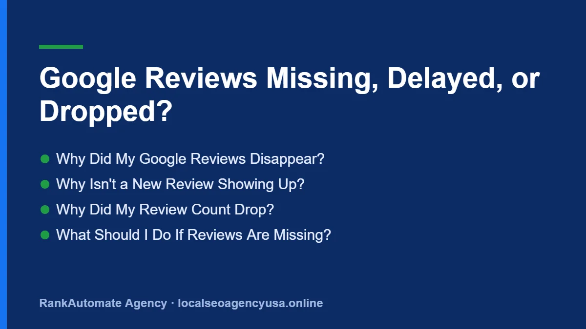 Google reviews missing: Why Did My Google Reviews Disappear?