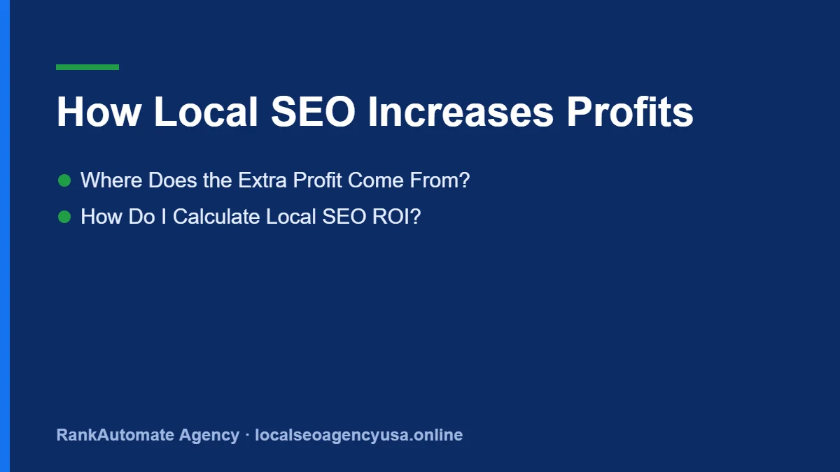 How local SEO increases profits: Where Does the Extra Profit Come From? How Do I Calculate Local SEO ROI?
