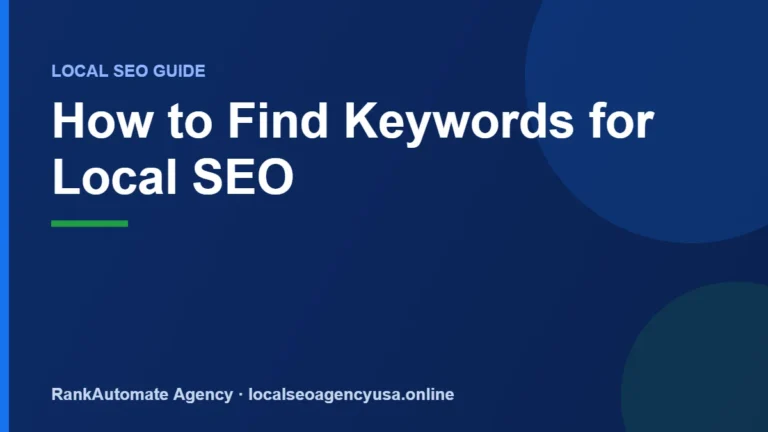 How to Find Keywords for Local SEO — RankAutomate Agency guide