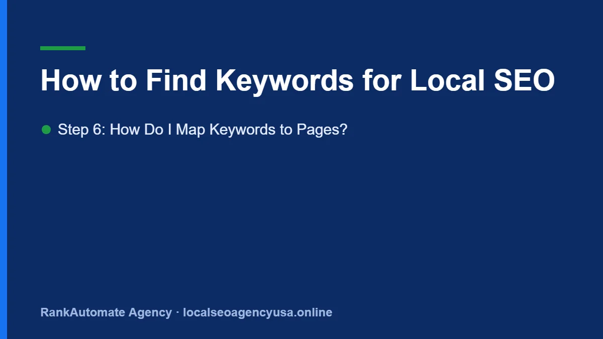 How to find keywords for local SEO: Step 6: How Do I Map Keywords to Pages?