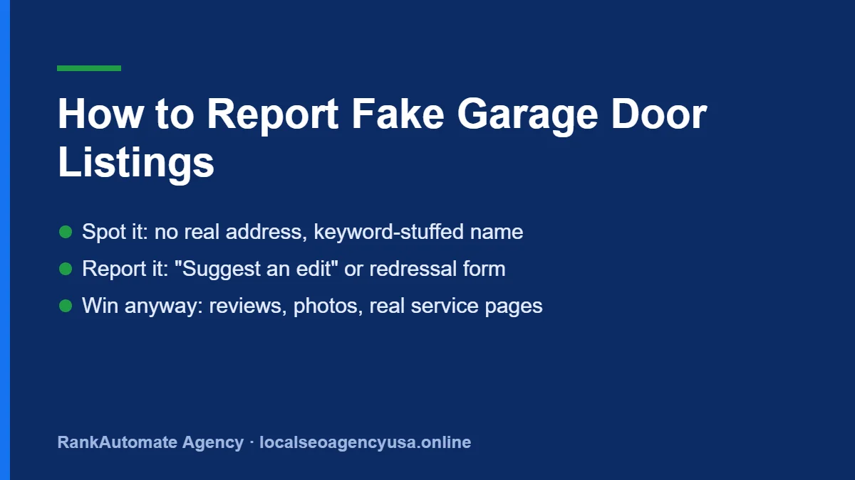 How to report fake garage door listings on Google Maps