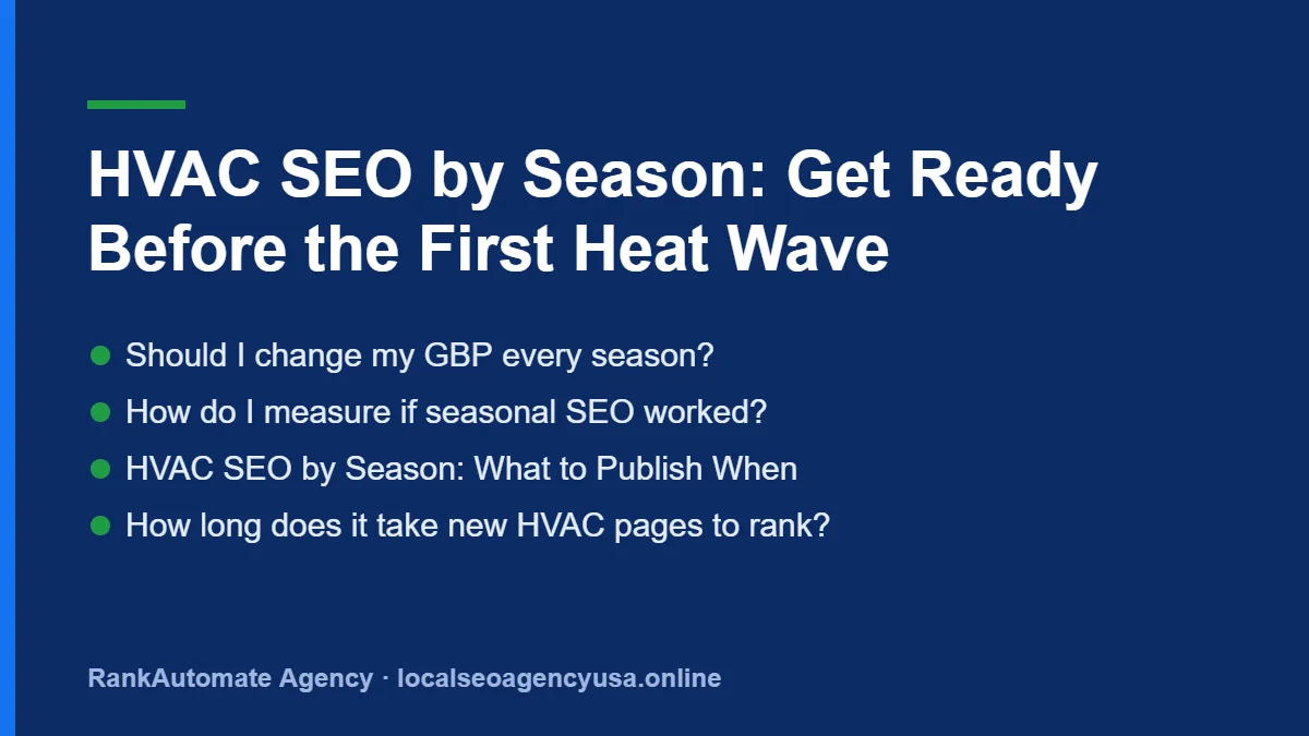 HVAC SEO by season: Should I change my GBP every season?