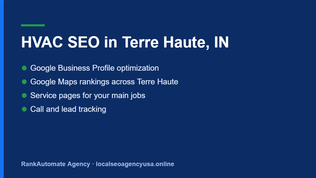 HVAC SEO IN Terre Haute: Google Business Profile, Maps rankings, service pages and call tracking for HVAC companies