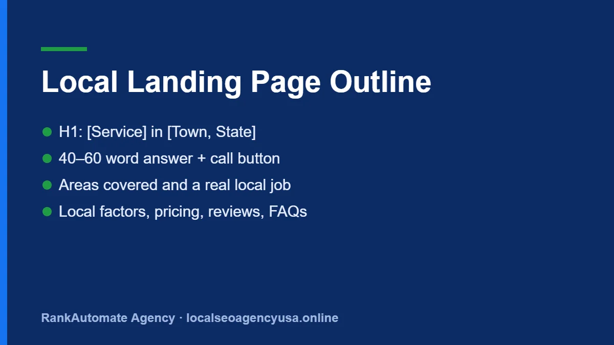 How to create content for local landing pages: a simple page outline