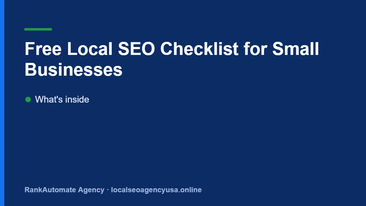 Local SEO checklist for small businesses: What's inside