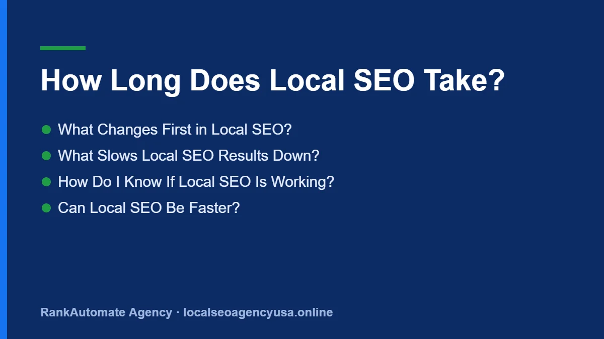 Local SEO take: What Changes First in Local SEO?