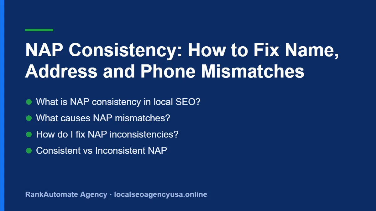 NAP consistency: What is NAP consistency in local SEO?