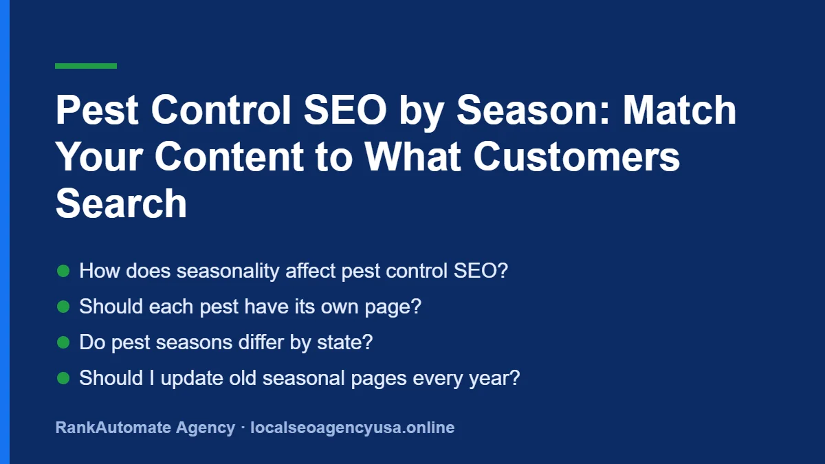 Pest control SEO by season: How does seasonality affect pest control SEO?